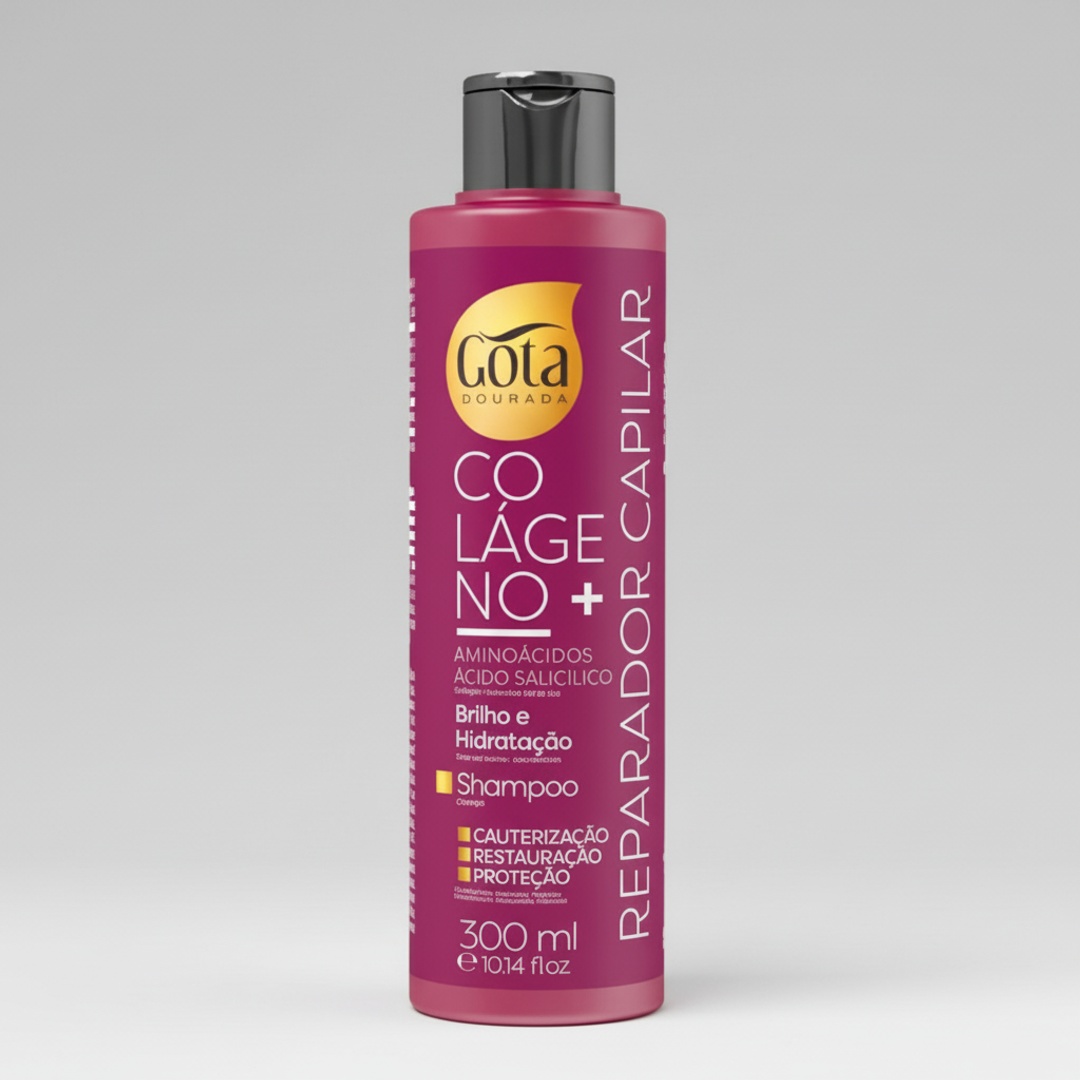 GD_0191_processed Shampoo Colágeno e Aminoácidos 300ml - Gota Dourada - Image 1