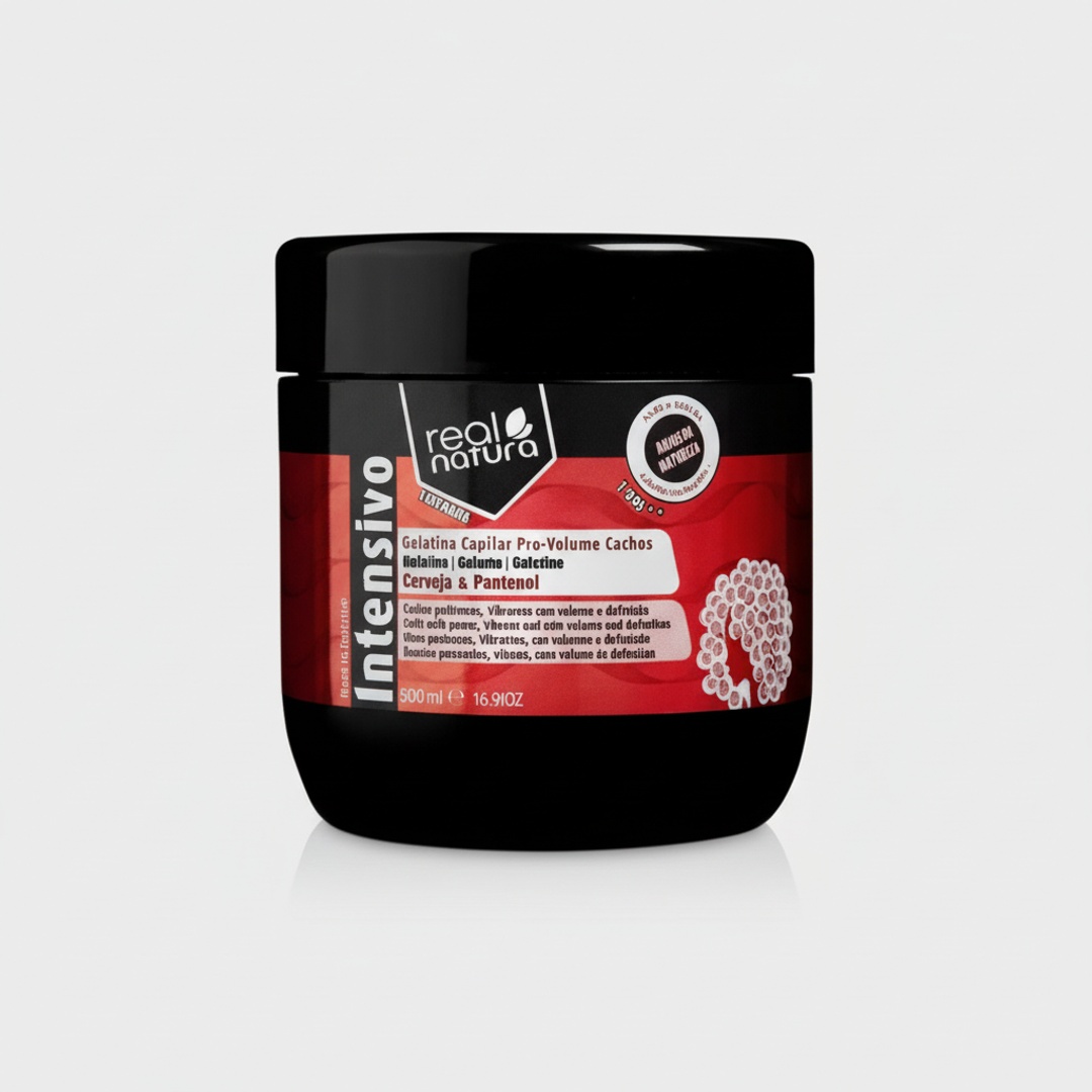 RN_2045_processed Gelatina Capilar Pro-volume Cachos 500ml - Real Natura - Image 1