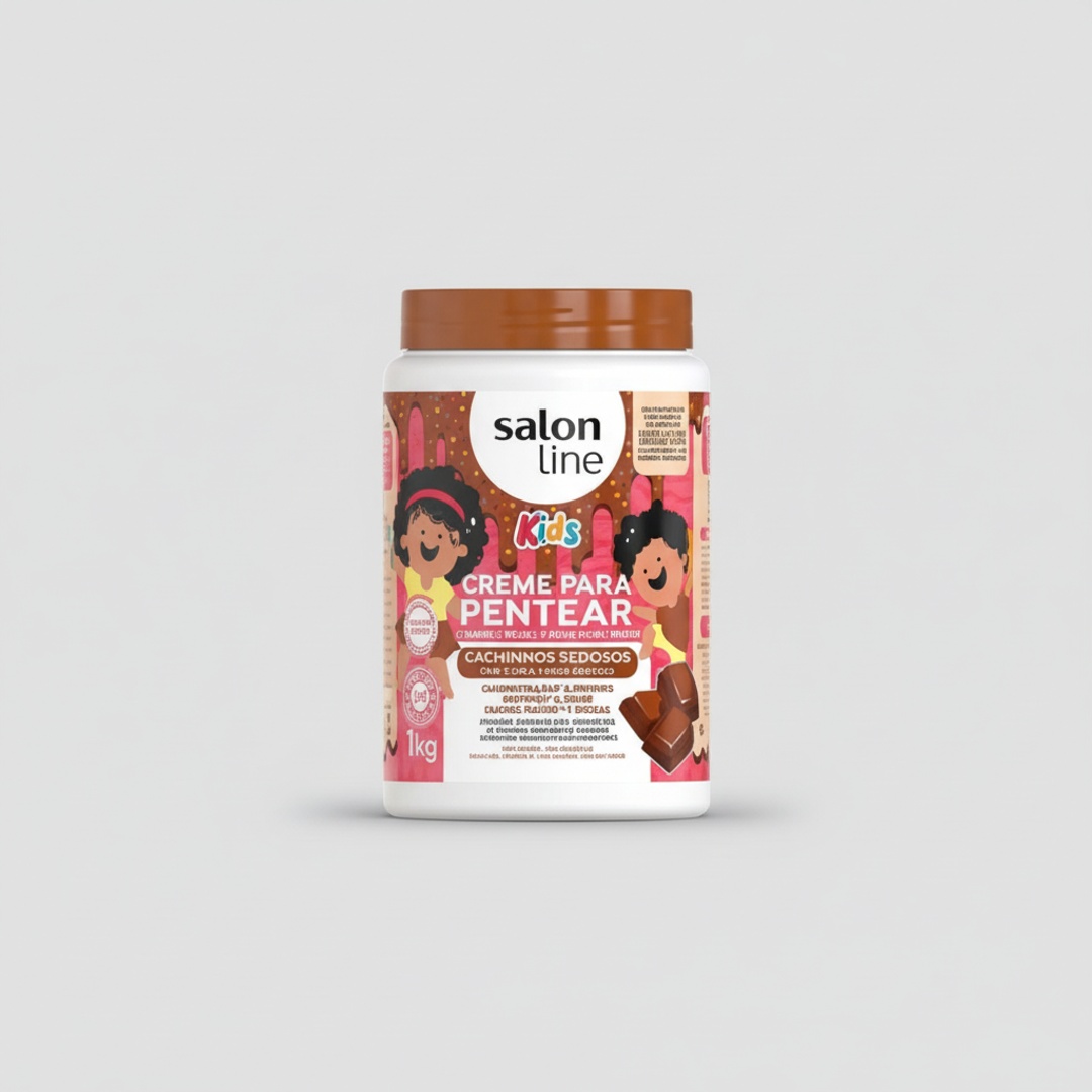 SL_0058_processed Creme de Pentear Kids Chocolate 1kg Salon Line - Image 1