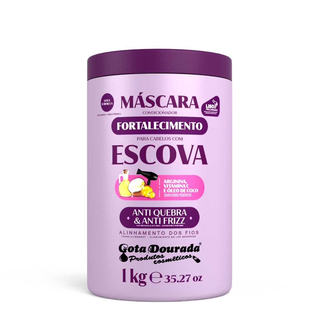 custom-GD_0024 Máscara Fortalecimento Cabelos com Escova 1000g - Gota Dourada - Image 1