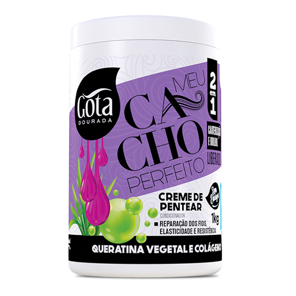 custom-GD_0149 Creme de Pentear Meu Cacho Perfeito Queratina e Colágeno 1kg - Image 1