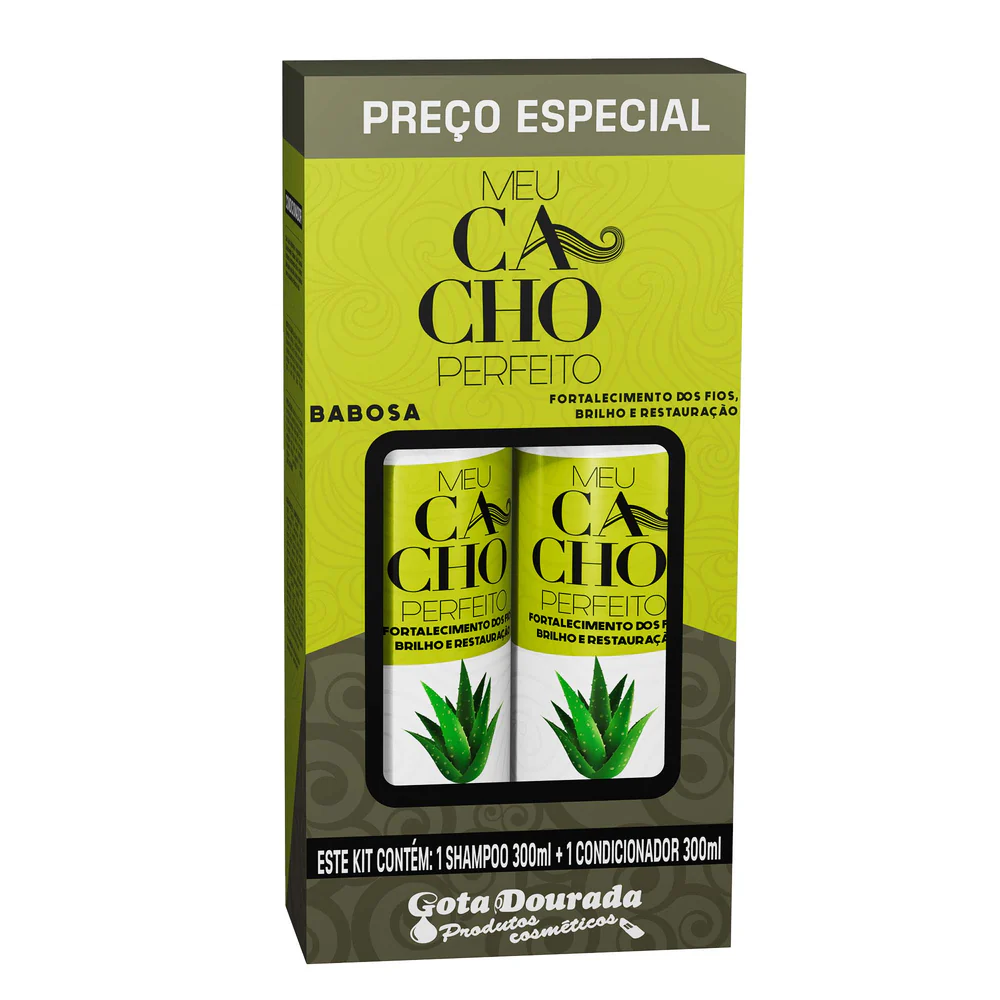custom-GD_0186 Kit Shampoo+Condicionador Meu Cacho Perfeitos Óleo Babosa 300ml - Image 1