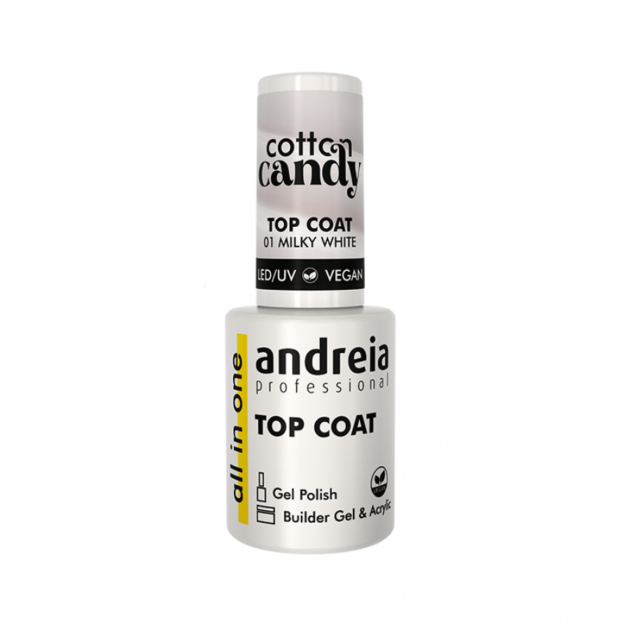custom-HG_0UTC003 Cotton Candy Milky White Top Coat 10.5ml - Andreia Professional - Image 1