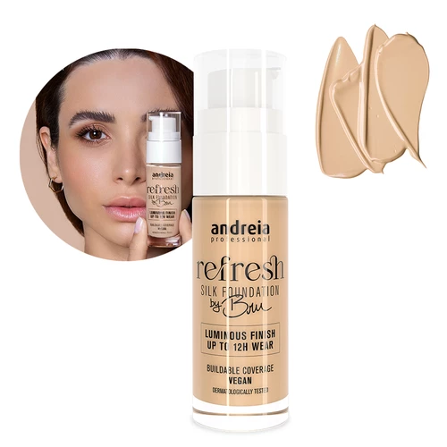 custom-HG_3MSF001 Andreia Refresh Silk Foundation By Bru - 01 Creme - Image 1