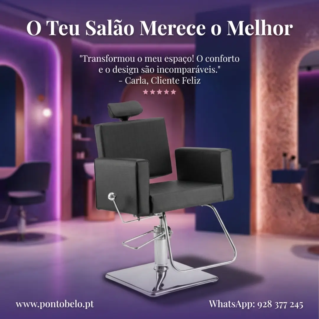 Cadeira de Corte Square Preta – Dompel